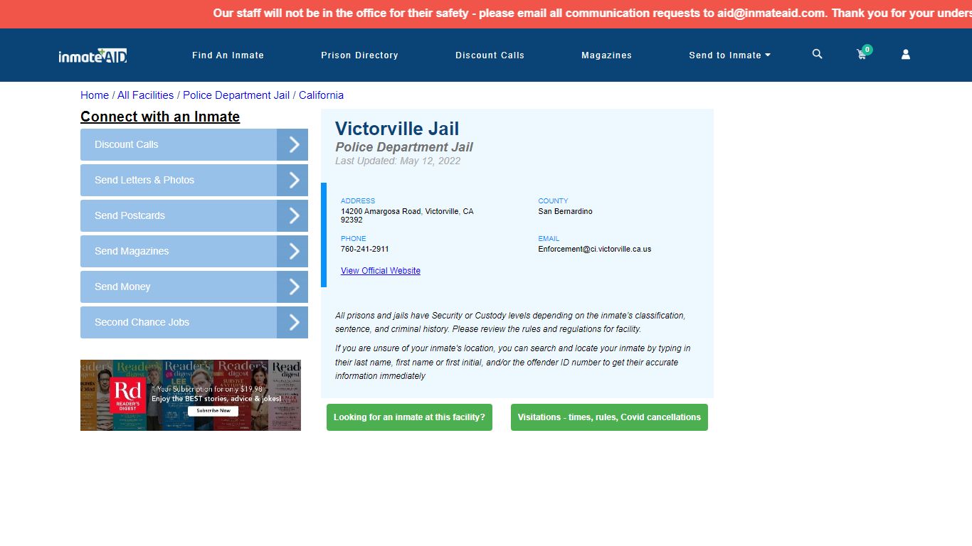 Victorville Jail & Inmate Search - Victorville, CA
