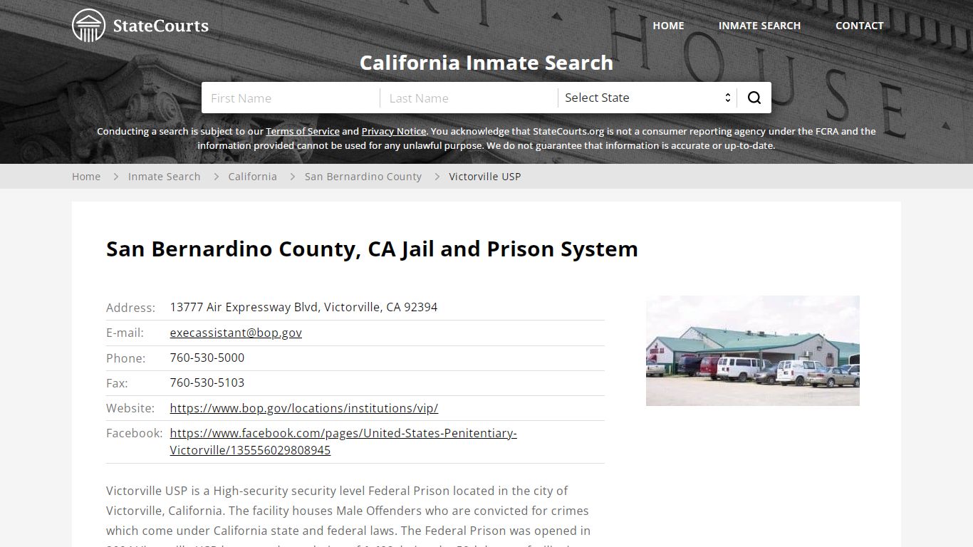 Victorville USP Inmate Records Search, California ...