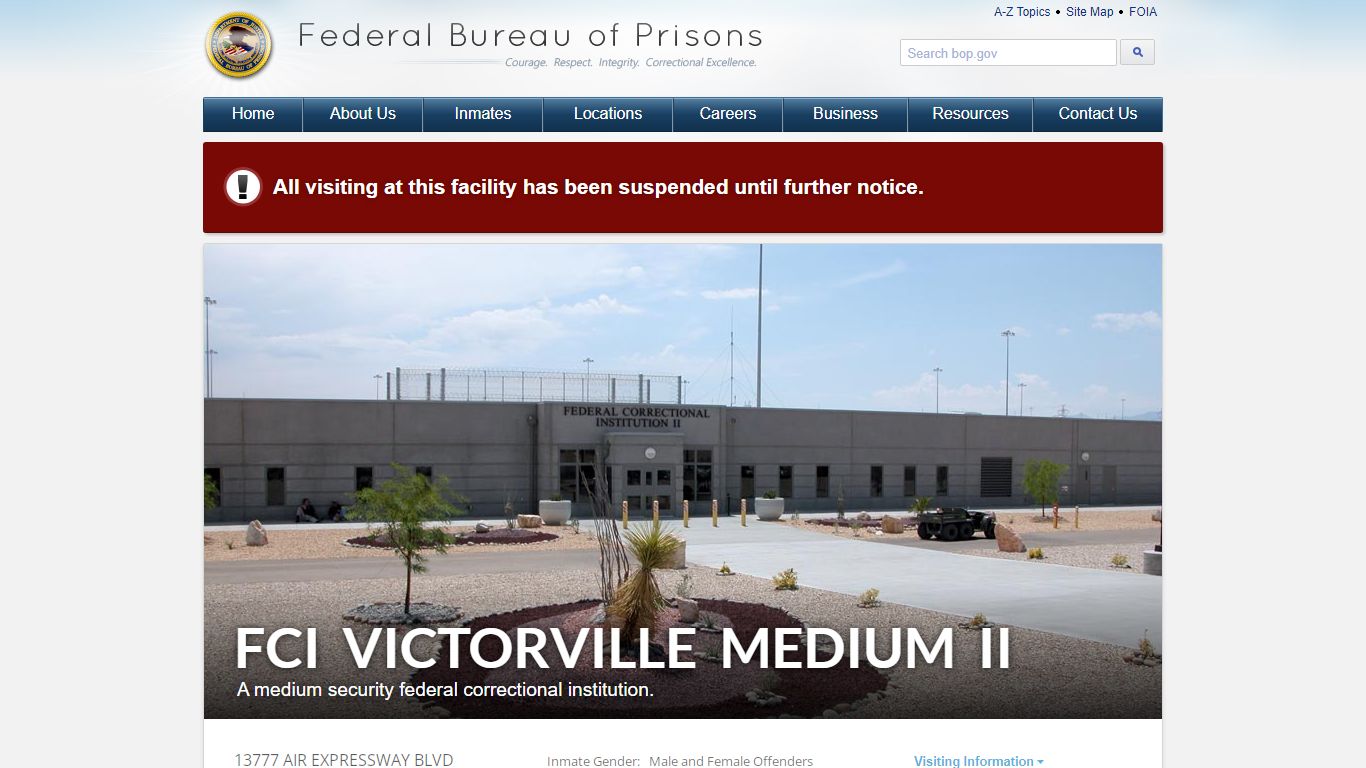 FCI Victorville Medium II - Federal Bureau of Prisons